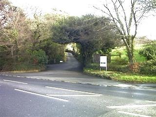 Lane entrance from A390